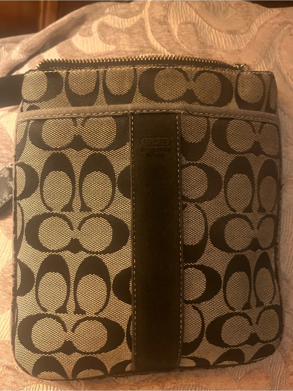 Coach Signature Canvas Crossbody in Brown and Tan